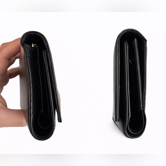 Kate Spade New York Black Leather Wallet – Gold Bar Accent - Picture 4 of 6